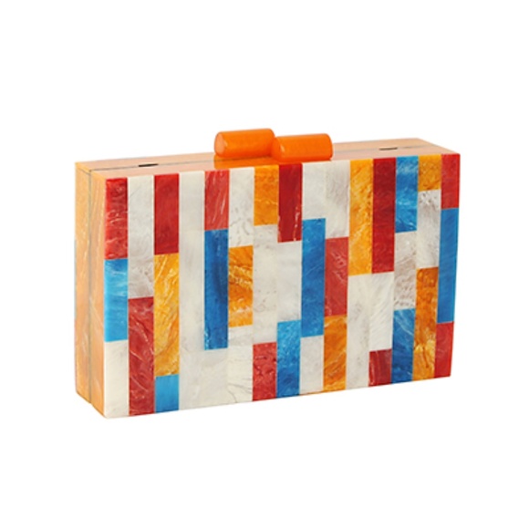 Striper Pattern Acrylic Marble Clutch - Picture 1 of 2